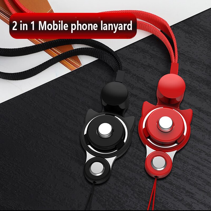 Kawaii Lanyard Riem Voor Telefoon Leuke Kat Vinger Ring Lanyard Voor Mobiele Telefoon Neck Touw Smartphone Accessoires