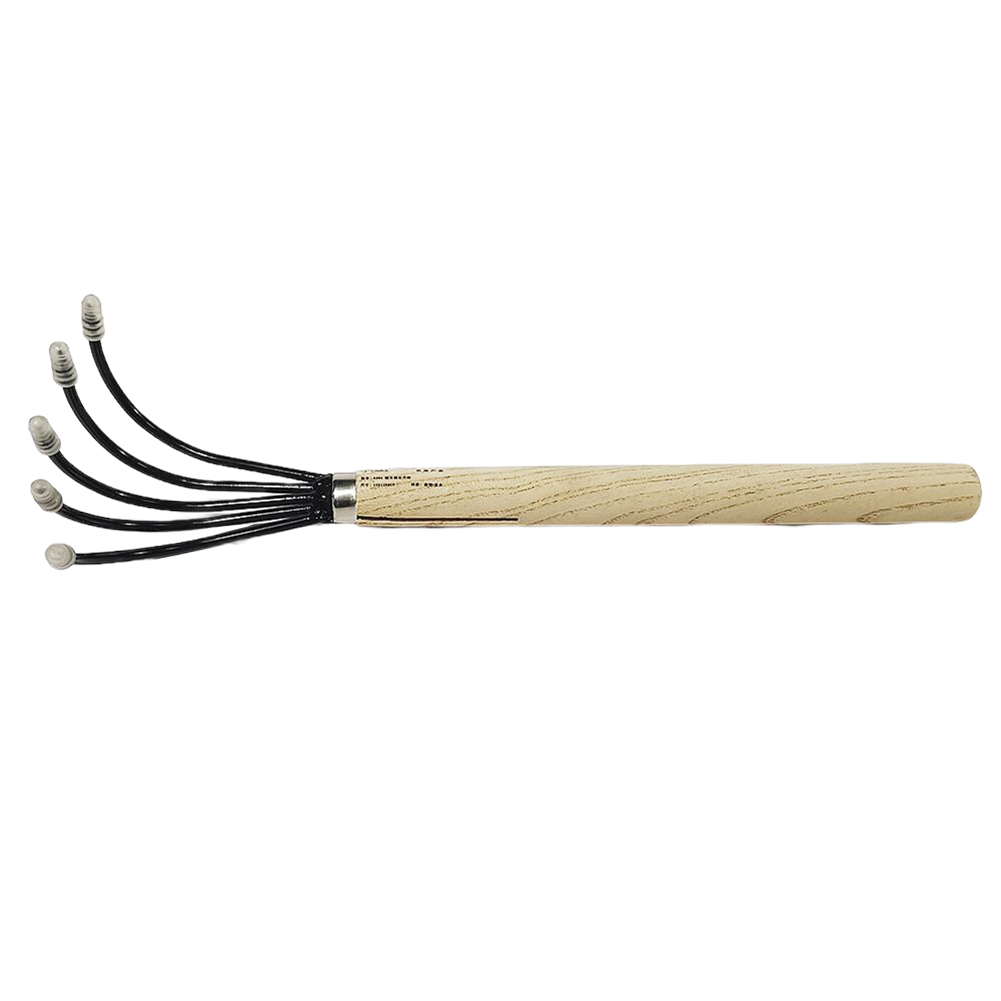 Rastrillo de 5 garras con mango de madera, cultivador de rastrillo de jardín, Mini azada y cultivador, azada y cultivador manual de jardín, herramientas agrícolas de jardín