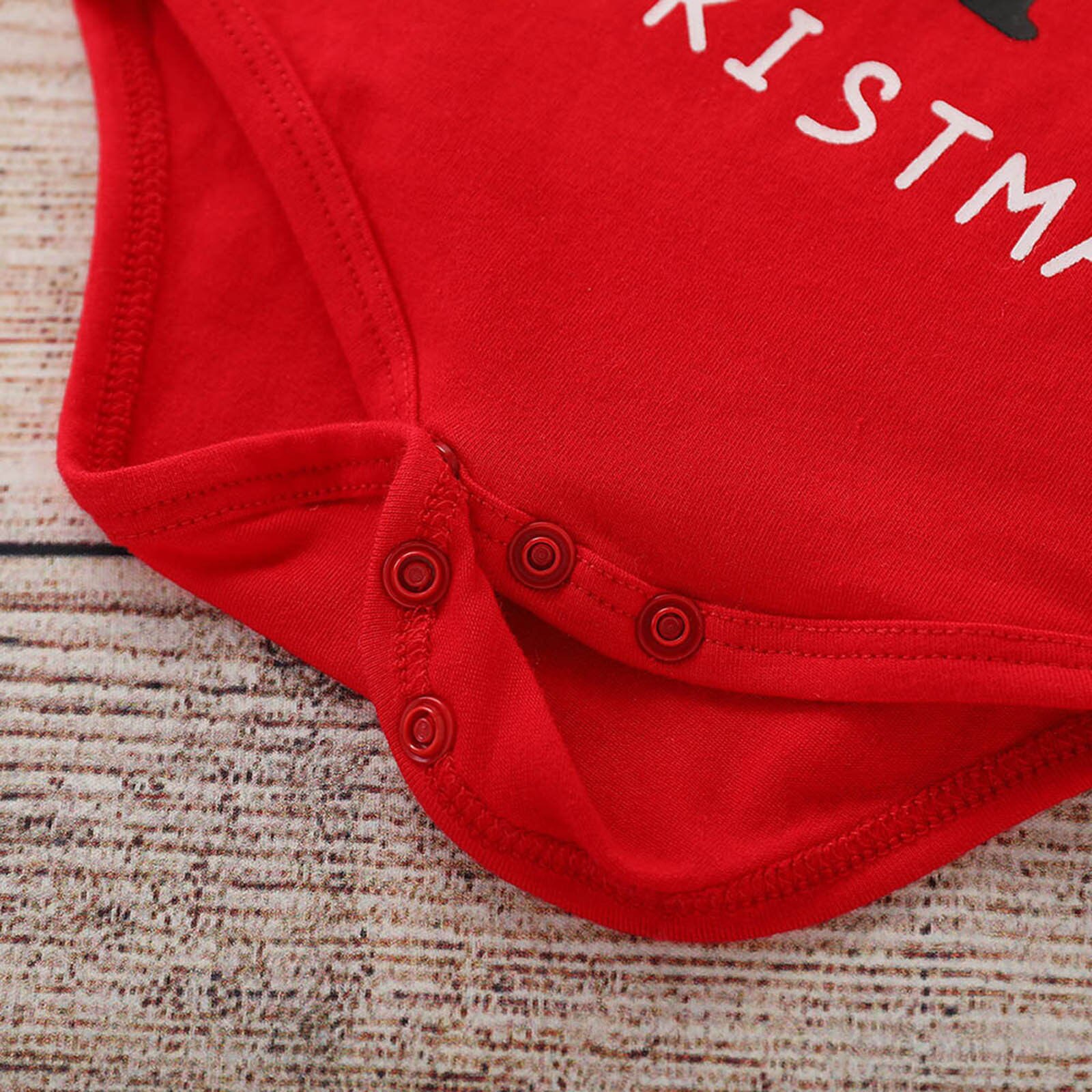 6M-24M Baby Baby Meisjes Jongens Kleding Lange Mouw Brief Mode Cartoon Leuke Print Kerst Bodysuit Romper ropa Bebe Niña
