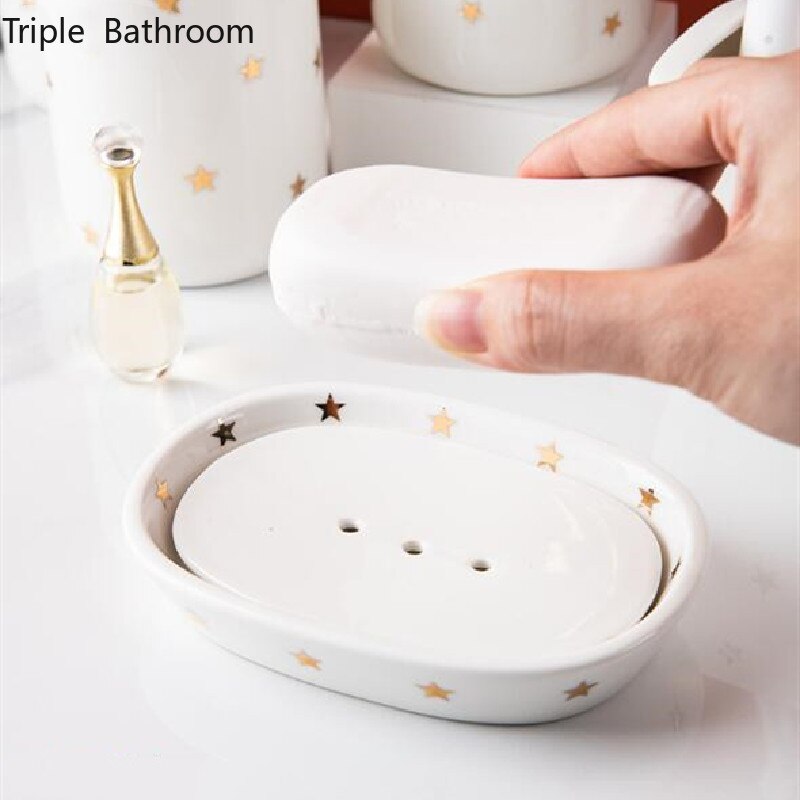 1pc Star Style Ceramic Home Hotel Bathroom Accessories Soap Soap Toothbrush Holder Mouth Cup Lotion Bottle Product