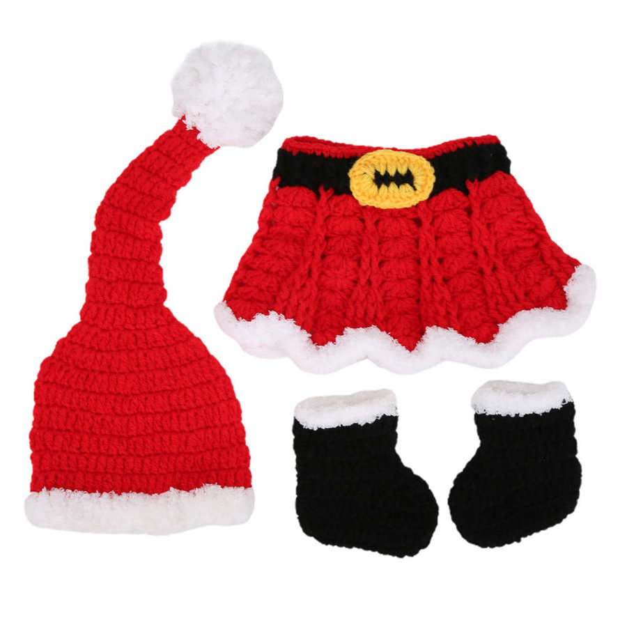 Baby Gehaakte Kerst Kleding Zachte Katoen Pasgeboren Fotografie Prop Infant Haak Knit