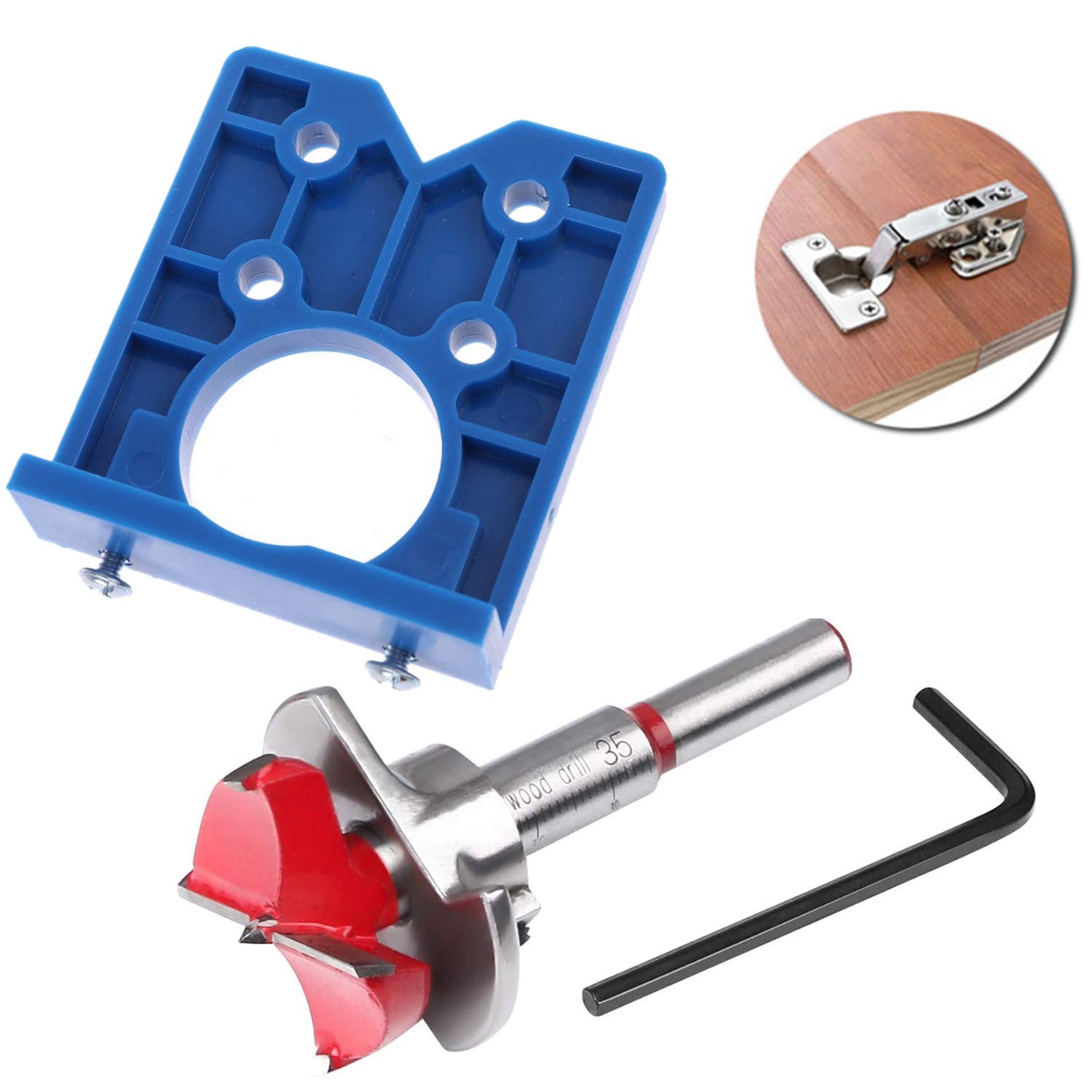 Drilling Guide Locator Set Concealed Hinge Positioner Drilling Jig Drill Bits Woodworking Door Hole Opener Cabinet Tools