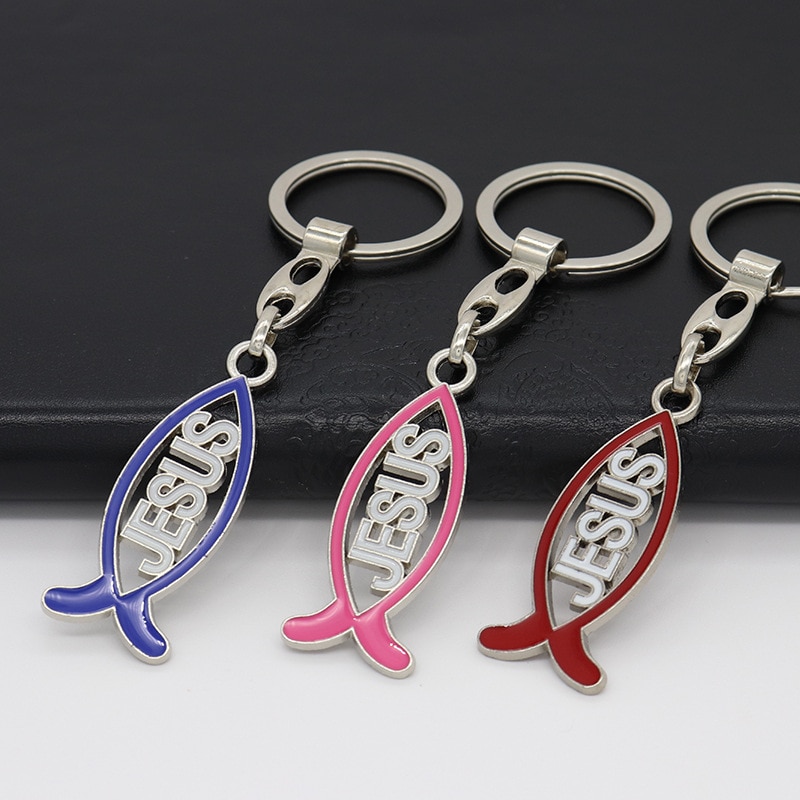 Heymamba religiös fisk nyckelring jesus charm hänge katolsk hem kapell dekor kristen kyrka souvenir