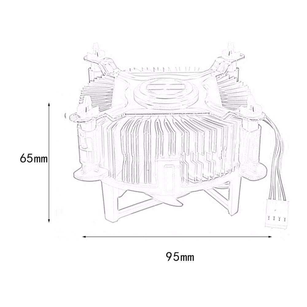 Aluminium Materiaal Cpu Koelventilator Koeler Voor Computer Pc Rustige Stille Koelventilator Voor 775/1155 /1156
