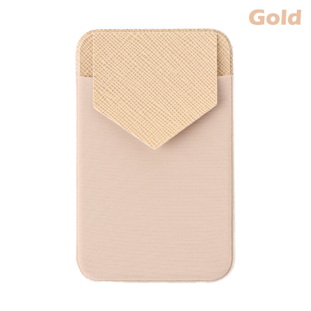 1 pc Neue Abnehmbare Stock-auf Universal- fallen Schlanke Tasche Kredit Mini Beutel Karte Halfter Klebstoff Brieftasche Telefon Zurück karte Halfter: Gold