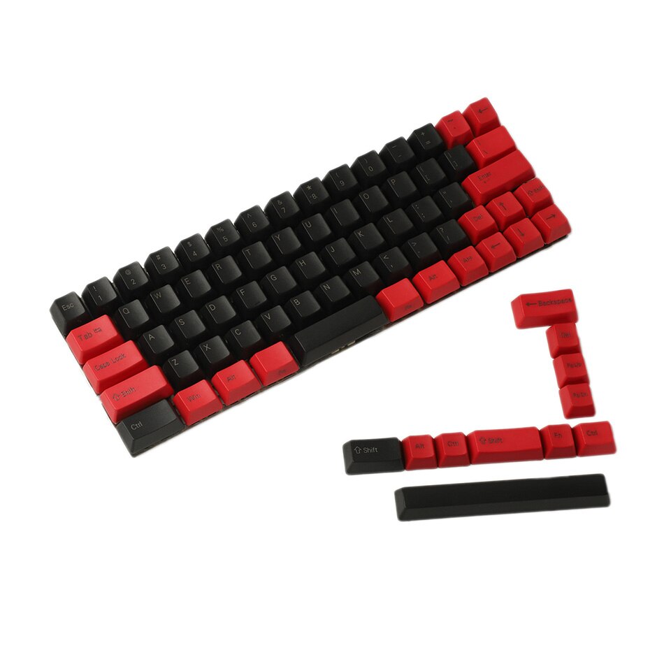 YMDK Carbon 64 68 Minila Keyset Thick PBT OEM Profile Keycaps For Filco Minila YD60M XD64 GK64 Tada68: Red Black Printed