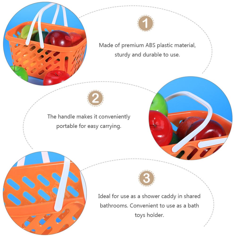 2pz portatile drogheria cesti shopping cestino con maneggiare giocattoli Deposito cesti