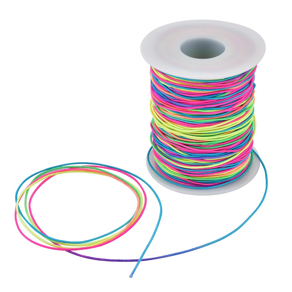 Cordón elástico con cuentas, hilo, tela elástica, cuerda para manualidades de 1mm (100m)