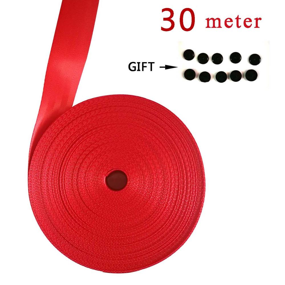 Rode 3 M-30 M autogordel singels auto gemodificeerde 3C standaard gecertificeerd kind veiligheidsgordel auto accessoires: 30Meter