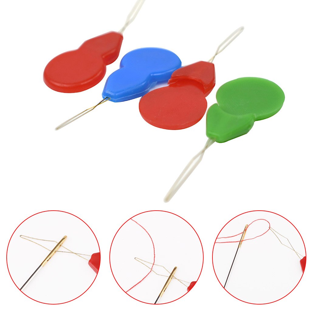 10/50pcs/set Hand Sewing Stitch Wire Needle Threader Thread Guide Tool Needlework DIY Craft Tool Color Random