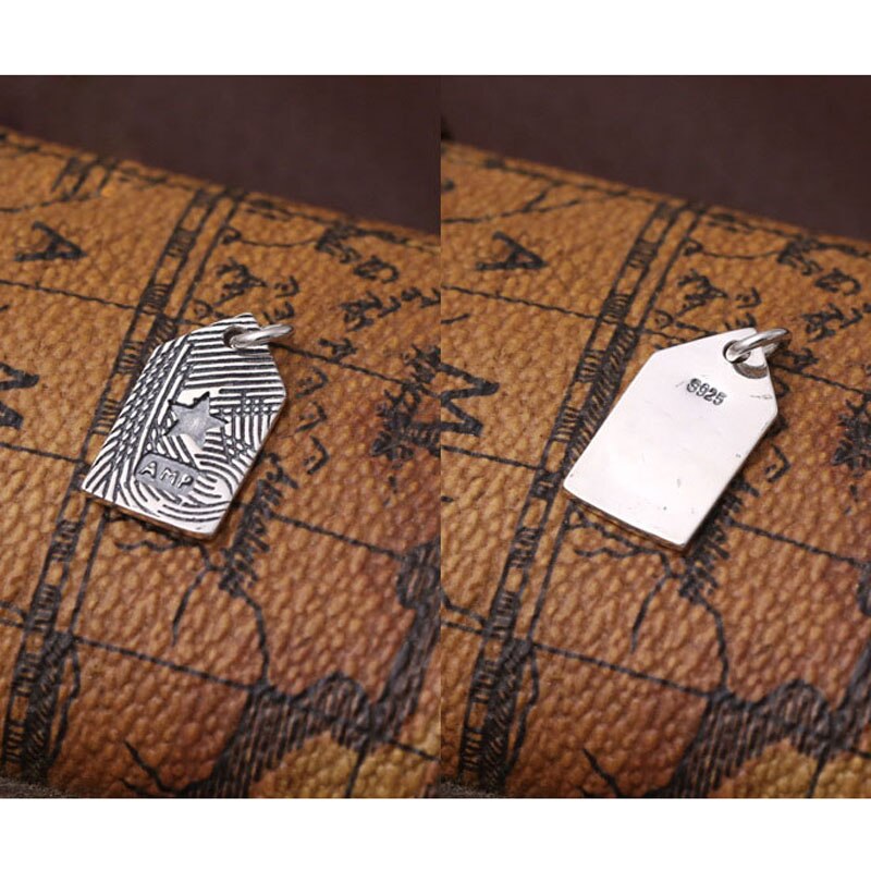 Emith Fla 925 Sterling Silver Necklace Pendants for Women And Men Jewelry Ethnic Vintage Round Pendants Punk Rock