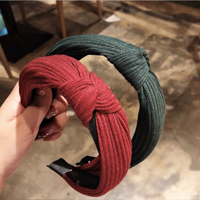 Kvinnor bomull solid rosett knut hårband pannband hårband prydnad huvudbonader hårhållare dam håraccessoarer