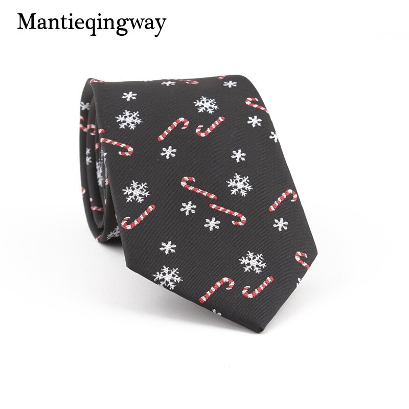 Male Suits Christmas Neck Ties for Mens Snowflake Pattern Polyester Necktie Business Wedding Neck Ties