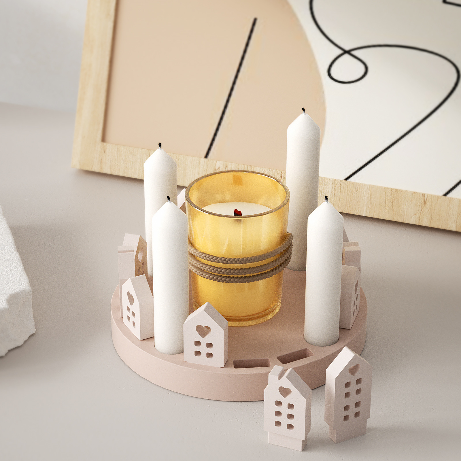 Fai da te casa europea candeliere in gesso ornamento creazione di stampi scheletro foglie d'amore impostato di stampi in silicone per casa di uccelli