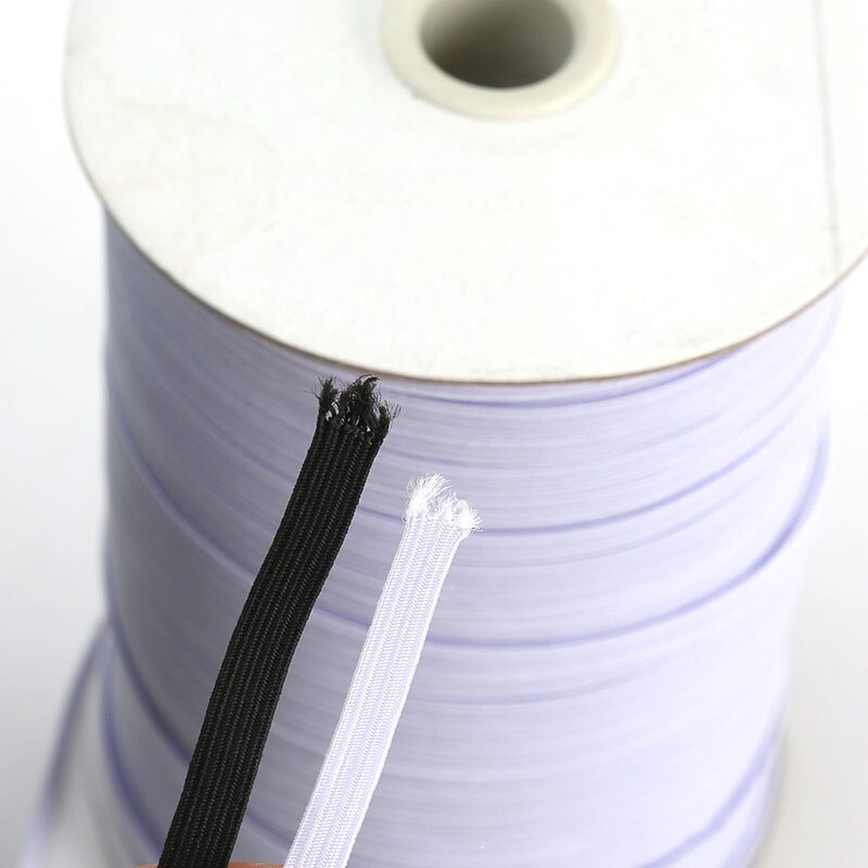 Gummiband för mask 3mm 6mm 5mm 9mm vit svart elastisk band spandex bälte trim sömnad band kläder material gör-det-själv mask