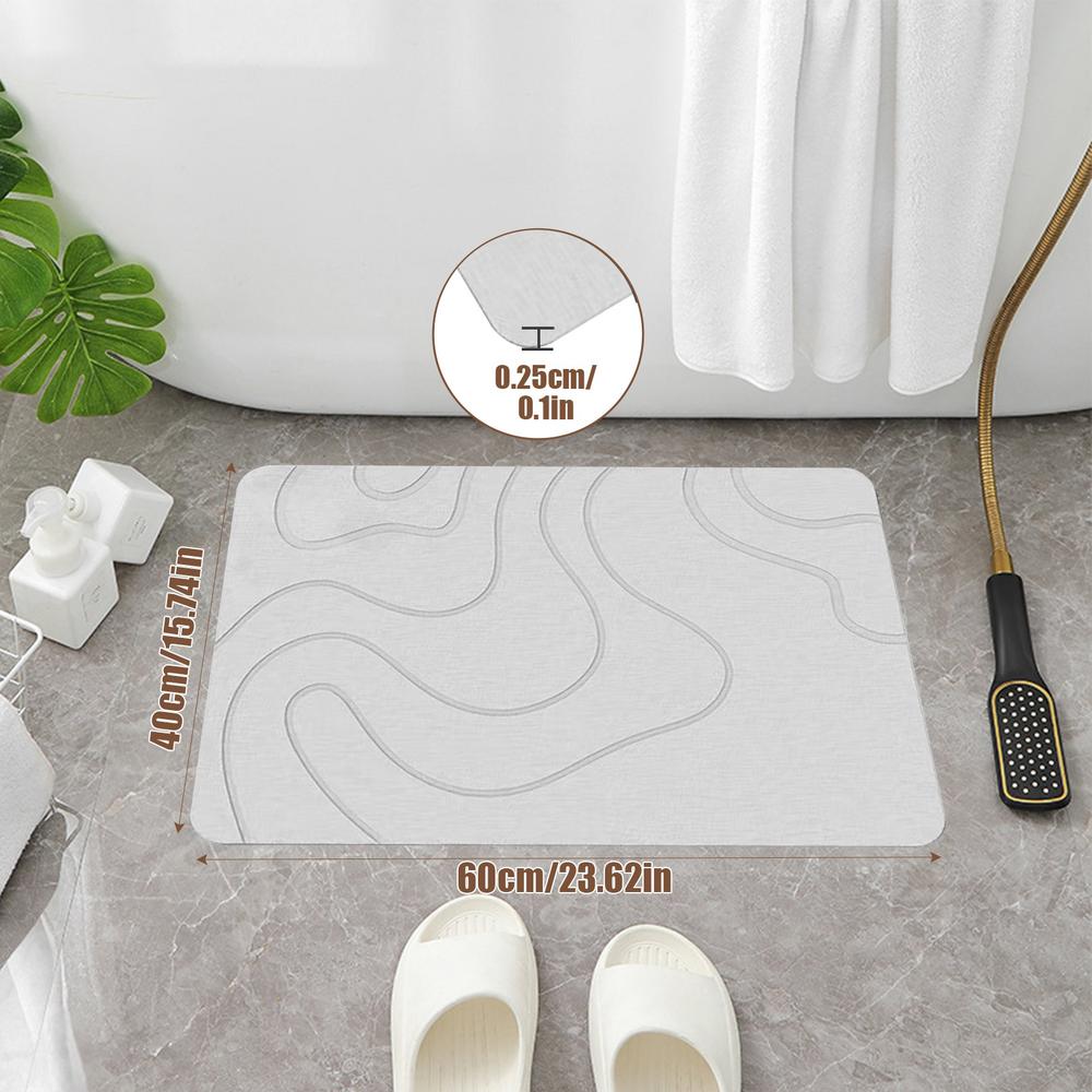 Alfombra de baño de diatomita, alfombras de baño con súper absorción de agua, alfombrilla para pies de inodoro de secado rápido, alfombra de ducha de piedra de diatomita antideslizante: Rojo