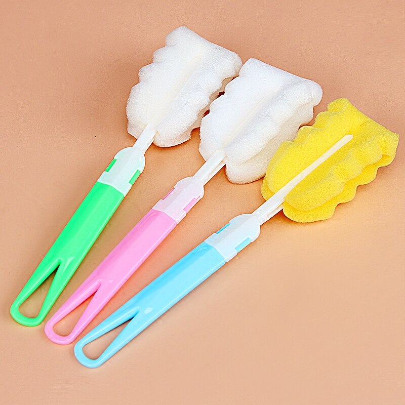 1Pcs Spons Schoonmaken Cup Borstel Lange Schacht Thermos Cup Borstel Water Fles Glas Cup Wassen Cleaner Tool Zuigfles borstels