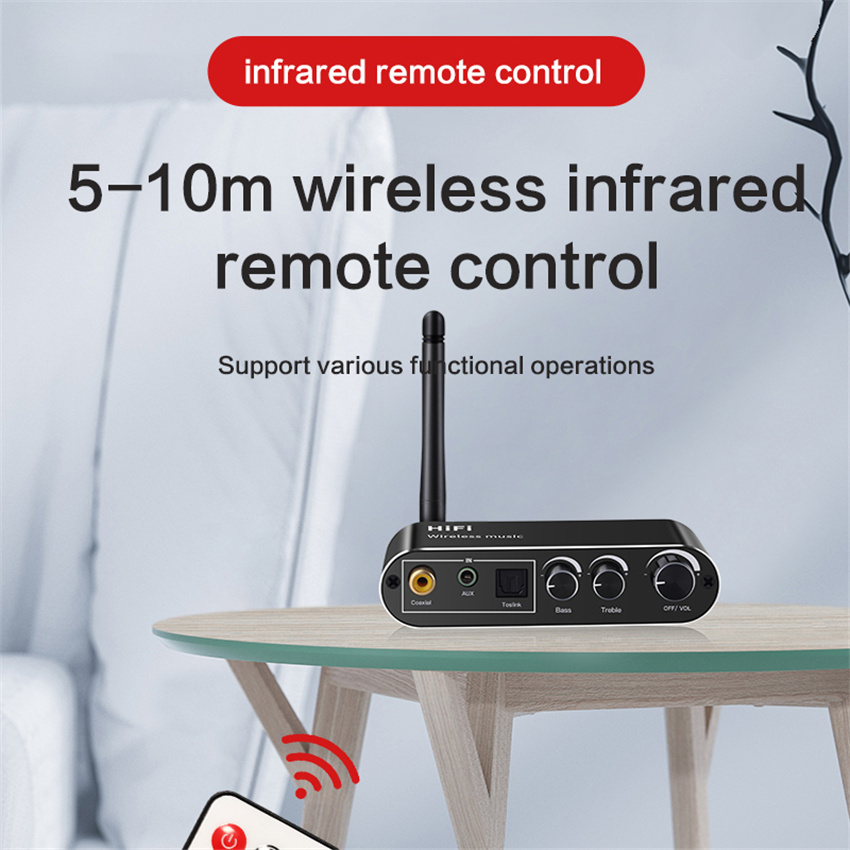 Vaorlo Dac Bluetooth 5.0 Ontvanger Afstandsbediening Draadloze Adapter Digitale Audio Analoog Converter Optische Coax Naar 3.5Mm Aux