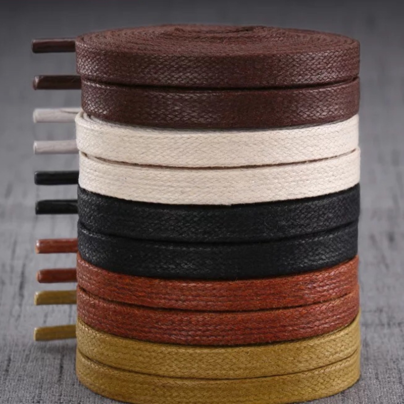 1 par de cordones planos encerados, cordones de zapatos informales impermeables de cuero, botas Unisex, longitud del cordón 60 80 100 120 140 160 180CM P3