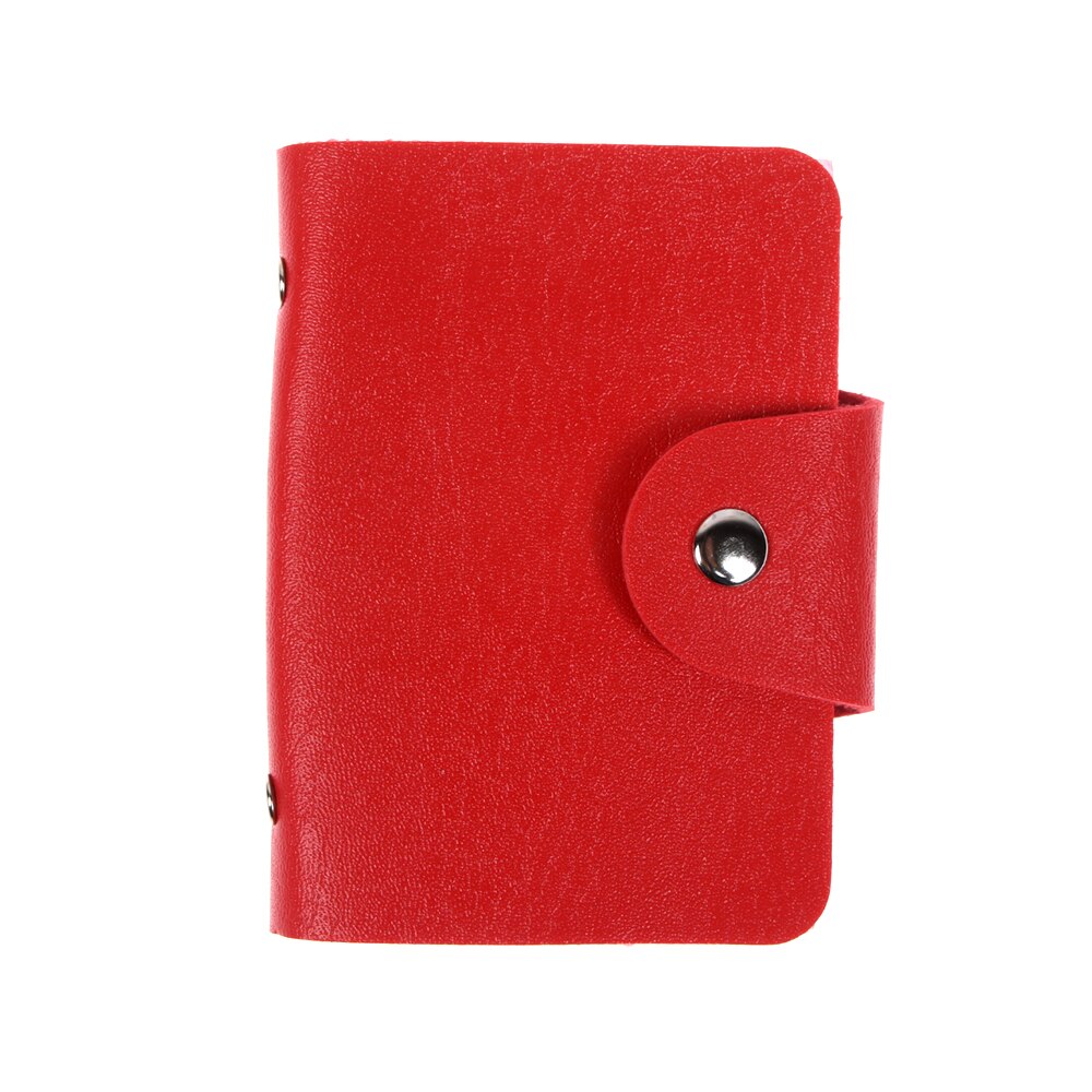 Porte-cartes en cuir PU 24 fentes | Fentes Double côté Business, porte-cartes de crédit, étui pour cartes couleur bonbon, porte-cartes porte-cartes porte-cartes porte-cartes: Rouge