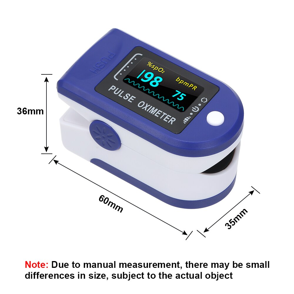 Digital Fingertip Pulse Oximeter LED Display Blood Oxygen Level SpO2 Finger Oximeter Sensor Saturation Fingertip Monitor