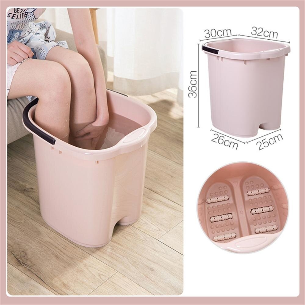 Super Large Plastic Bucket Foot Bath Bucket Bathroom Foot Tub Wash Basin Laundry Buckets Portable Water Container Pail: Pink