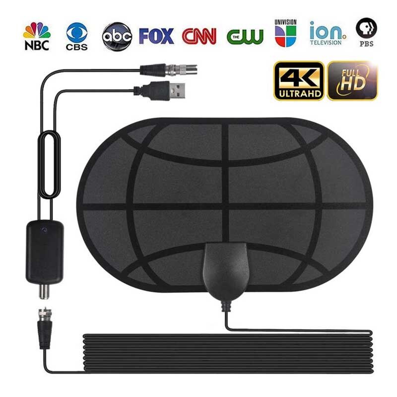 4K 25DB High Gain Hd Tv Dtv Box Digitale Tv Antenne 980 Miles Booster Actieve Indoor Antenne Hd Flat