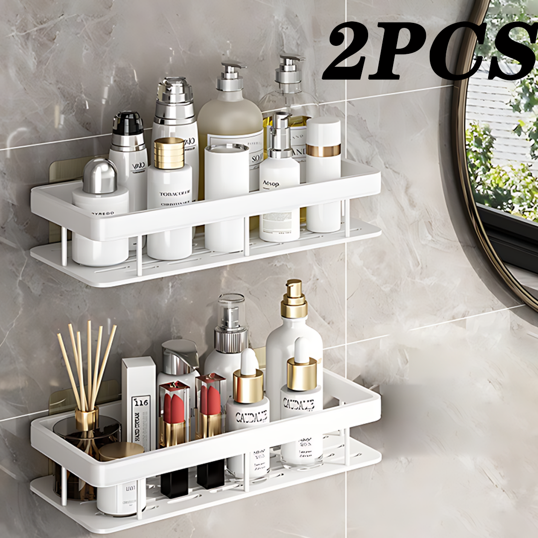 Bathroom Shelves Aluminum Alloy Shower Corner Shelf Shampoo Rack No Drill Kitchen Organizer Wall Shelf Bathroom Accessories: PURPLE