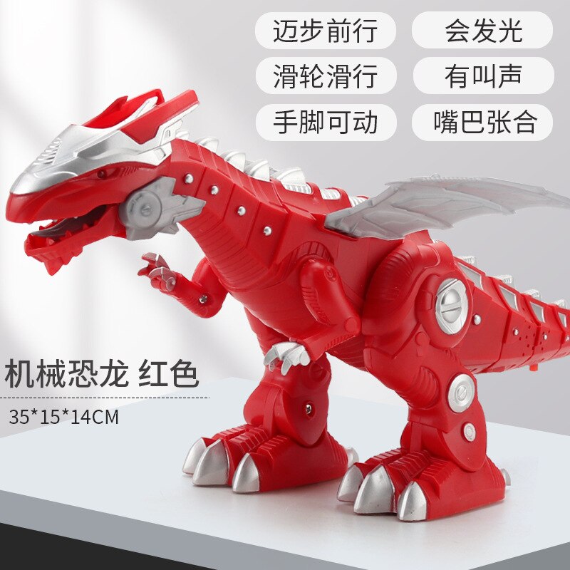 Pterosaurio de juguete mecánico para niños, modelo de dinosaurio electrónico, juguete de dibujos animados de animales caminando, inteligencia, para niños: Red