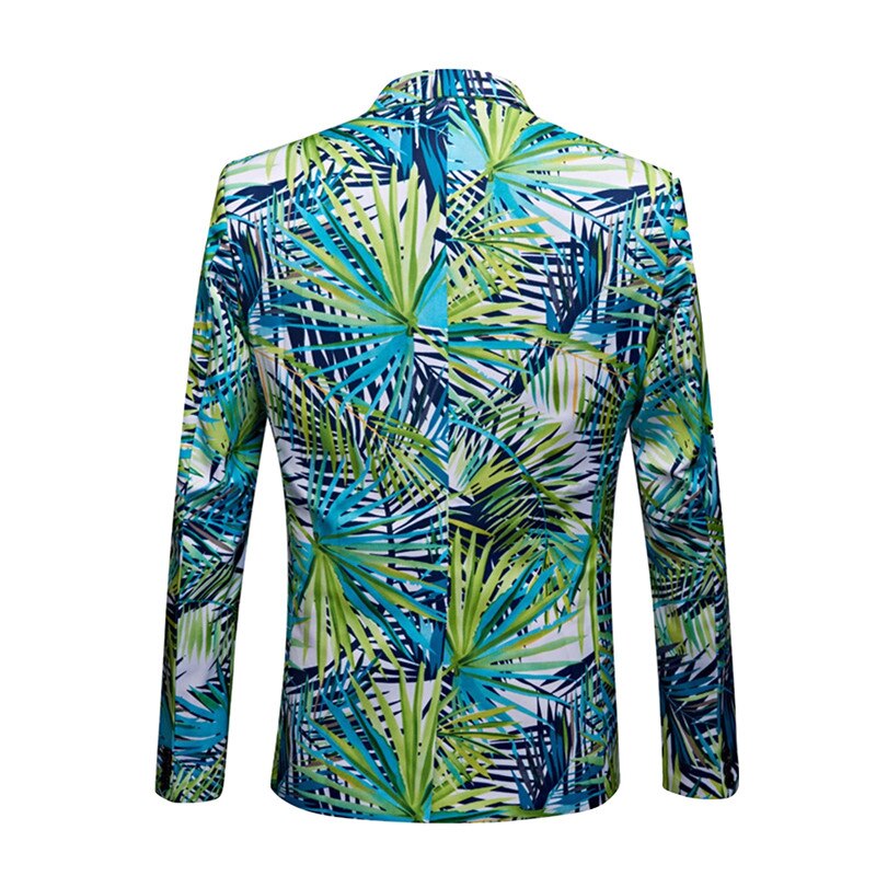 YUNCLOS Blue Green Pattern Blazers Jackets Party-dress Tuxedos Blazers Casual Life Color Blazers Suit Jackets XS-2XL