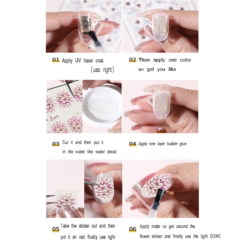 1pc 3d acryl gegraveerde bloemen nagel sticker reliëf wit zwart kant bloem water decals empaistic nagel water slide decalsz 0108