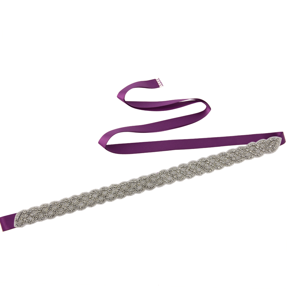 TRiXY S216-S atemberaubend Strass Gürtel Braut Gürtel Brautjungfer Gürtel für Kleid Hochzeit Kleid Gürtel Bling Gürtel für Frauen Taille Band: Violett