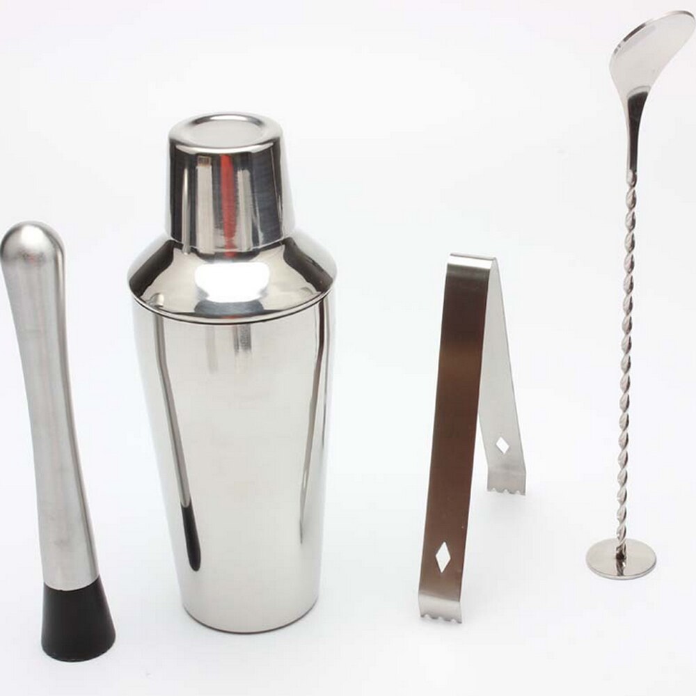 10 Pieces Cocktail Shaker Set 750ML/550ML kit Bartender Kit shakers Stainless Steel Bar Tool Set with Stylish Bamboo Stand