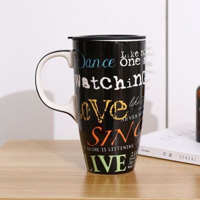 Fall Cute Cartoon Ceramic Coffee Milk Mug Mugs Breakfast Cereal Juice Red Tea Cup Student Friend Office Straw Cups: U