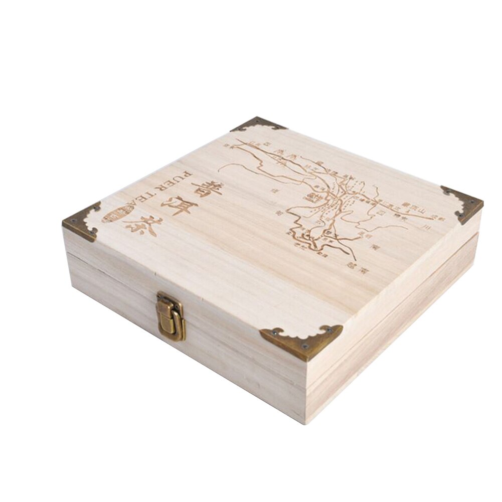 Wooden Tea Box Pallet For Puer Top Lid Cover Carving Clamshell Wrap Home Teabags Storage Container Restaurant DIY Solid