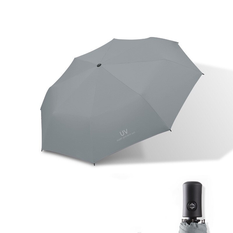 Xiaomi-paraguas automático para mujeres y hombres, sombrilla impermeable de color sólido, plegable, protección UV,: Gris claro