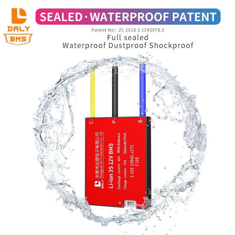 Daly BMS lithium battery management system separete port with balance 3S bms 12V 30A 40A 50A 60A 80A 100A 120A 150A for solar