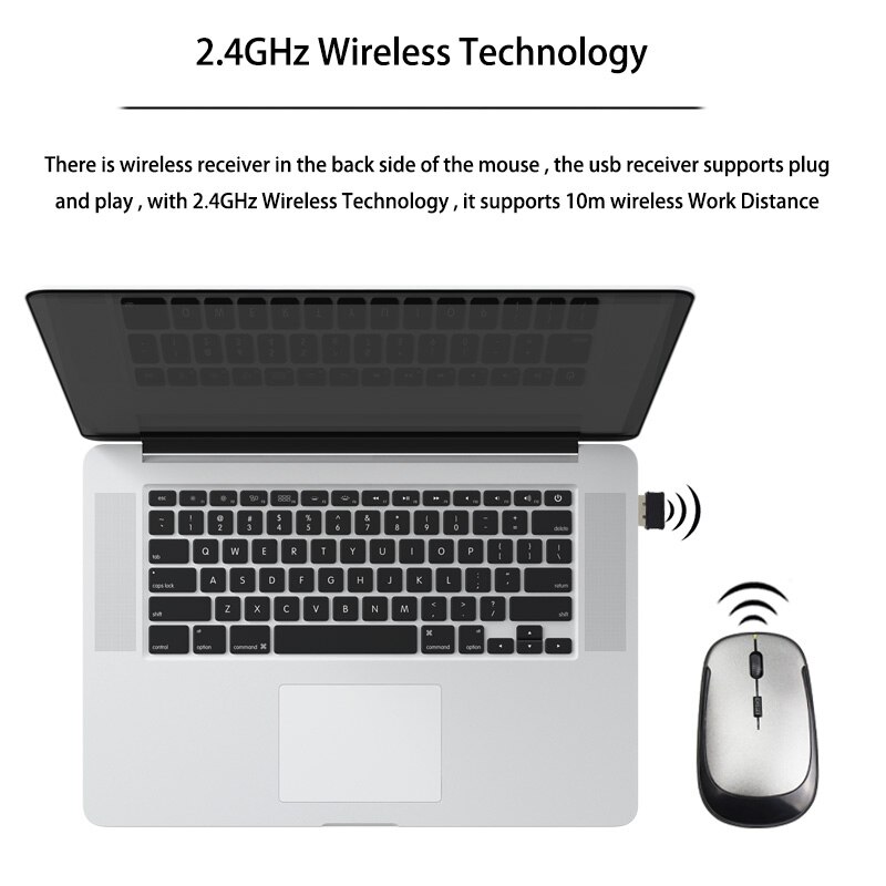 Mini 2.4Ghz Wireless Optical Mouse USB Receiver 1200 DPI Ultra Thin Slim Wireless Ergonomically Mice For Laptop PC Video Game
