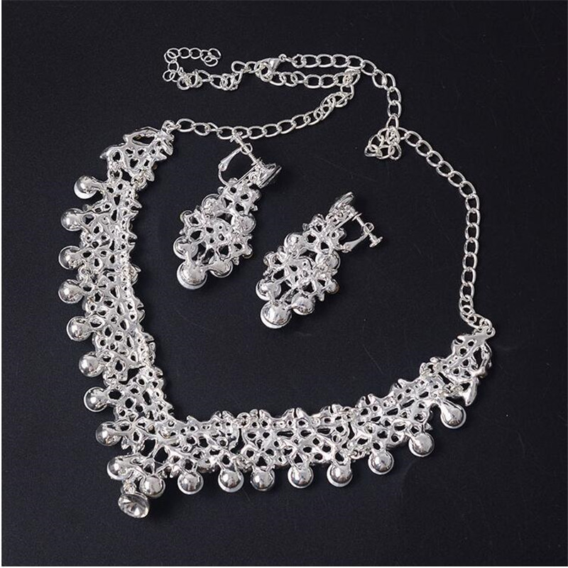 Prachtige Parel Bruiloft Bruids Sieraden Sets Vrouwen Bruid Bruiloft Sieraden Accessoires Tiara Kroon Oorbel Ketting