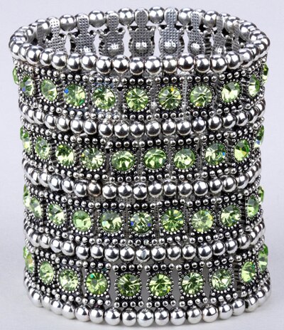 Multilayer stretch cuff bracelet women crystal wedding bridal jewelry B12 4 ROW antique silver color