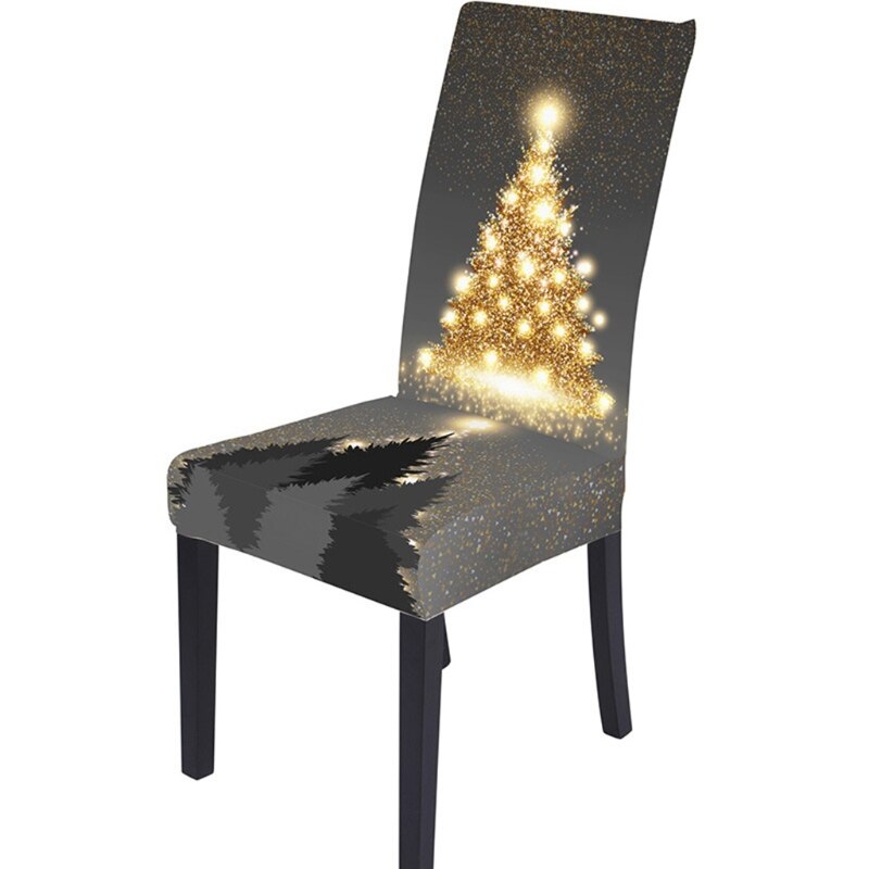 Jule spisestue stol beskytter slipcover stretch aftagelig vaskbart sæde bagcover xmas festindretning: 5 ac 304839-23