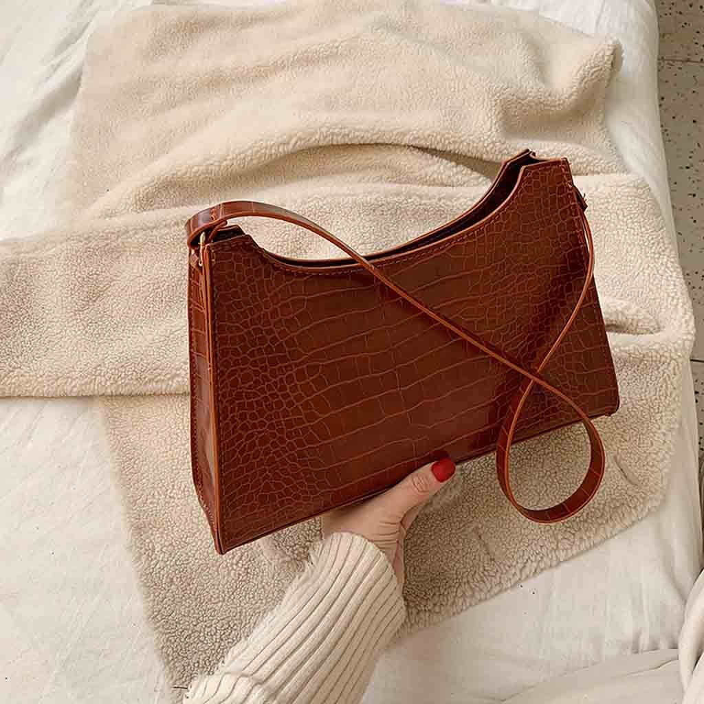 & 35 crossbody tasker til kvinder håndtasker enkel skulder messenger taske afslappet mule taske dame håndtasker: Brun