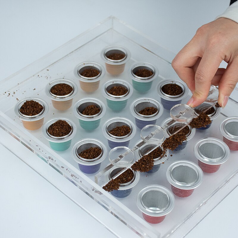 Acrylic 20 Holes Coffee Capsule Powder Filling Board Manual Machine for Making Nespresso Empty Coffee Capsules Disposable Pods