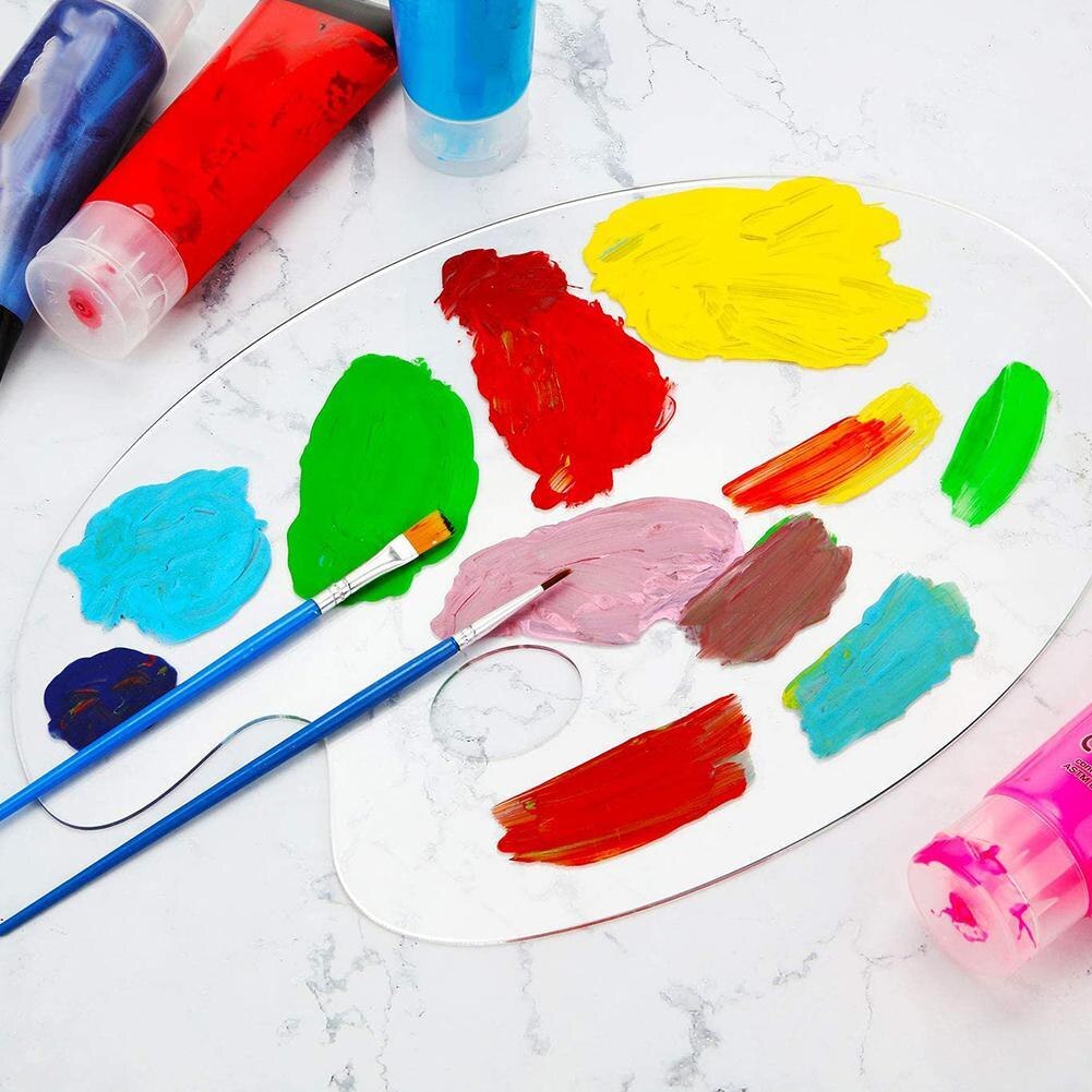 Acrylic Paint Palette Transparent Clear Gouache Artist Cleanup Paint Palette Painting Tools Easy For Oil Mixing Watercolour B4U6