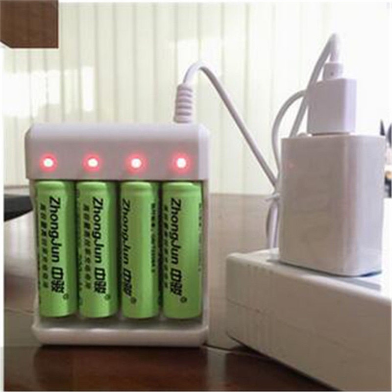 ​Usb Battery Charger Intelligent 4 Slots Aa Aaa Lithium Rechargeable Fast Smart