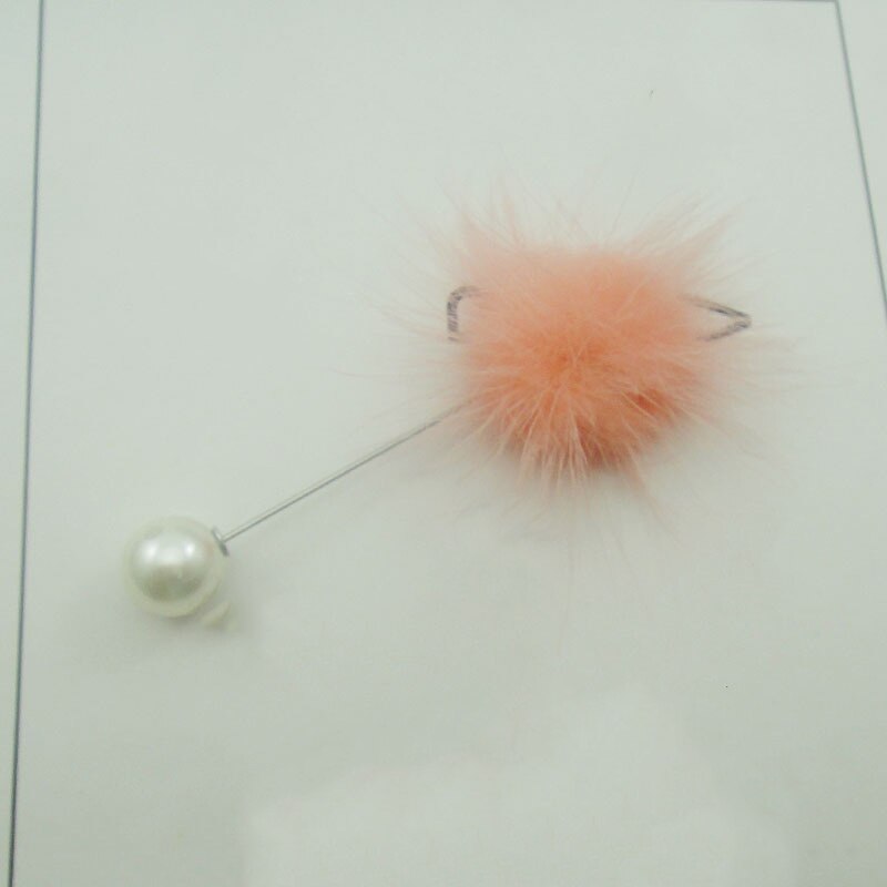 Neue Nette Charme Simulierte Perle Brosche Stifte Für Frauen Koreanischen ist hingefallen Bommel Ball durchbohren Revers Broschen Kragen Schmuck: B7-hell Rosa