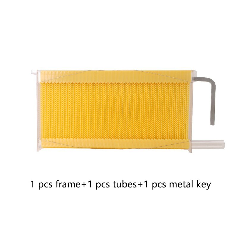 Automatische Honing Collection Nest Frame Imker Bijenkorf Food-Grade Plastic Honingraat Blok Bee Milt Box Bijenteelt Gereedschappen: 1frame 1tube 1key