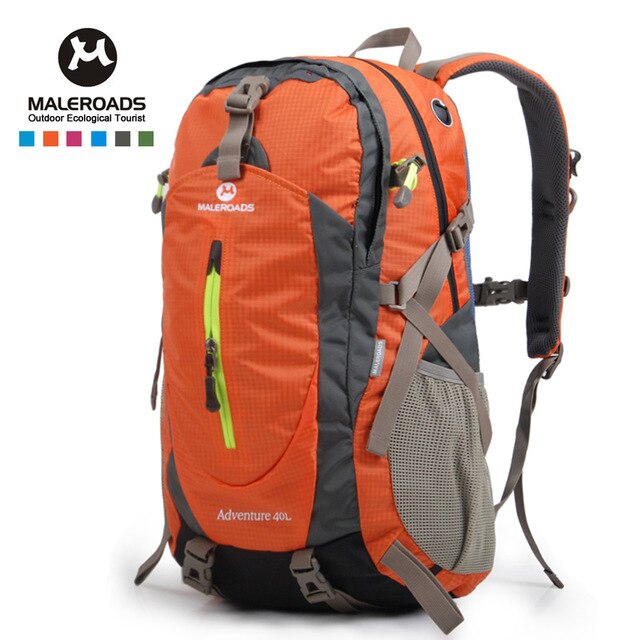 Maleroads maleroads udendørs klatrerygsække campingtaske vandtæt 40l vandrerygsække med regntæppe vandtæt sportstaske: Orange