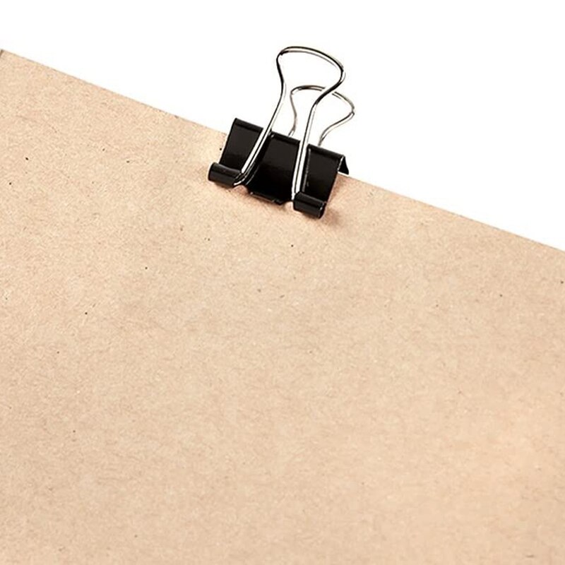 120Pcs Binder Clips Paper Clamps Assorted Paper Binder Clips Fold Back Clips for Office, School and Home Supplies, Black