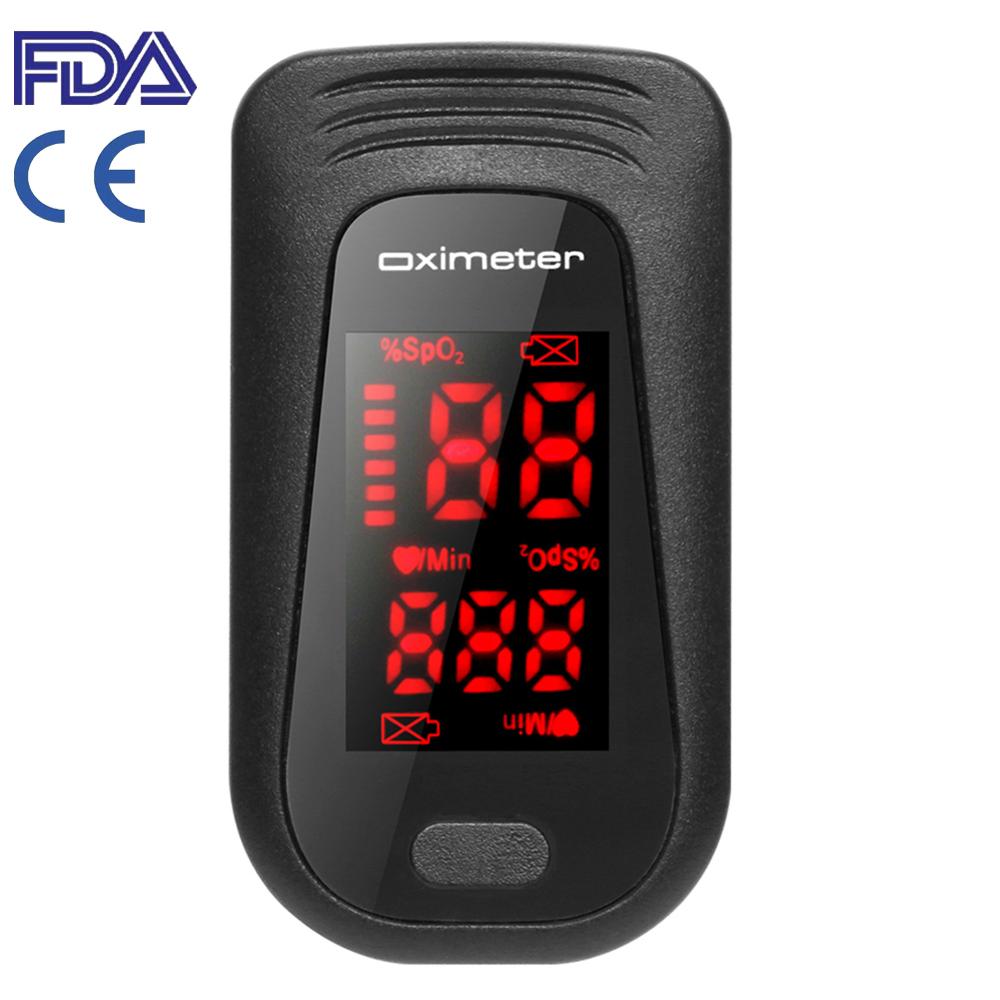 In Stock! Finger Pulse Oximeter Color LED Display Digital Pulsioximetro Automatic Blood Oxygen Monitor Oxygen Saturation Meter: Wine red